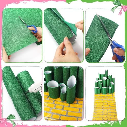 6 Pcs Wizard Party Decorations DIY Green Castle Backdrop