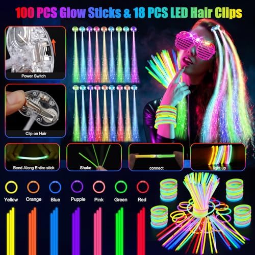 148 PCS Glow in the Dark Party Supplies