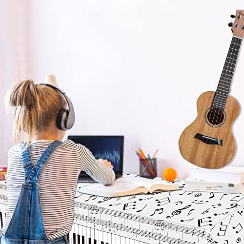 4 Pack Musical Notes Tablecloths - Black and White Party Decorations
