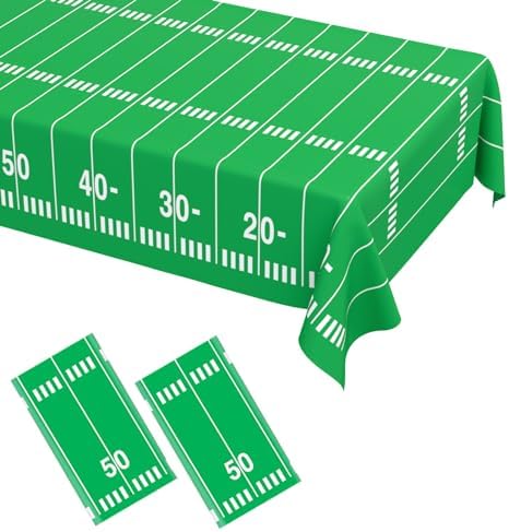 WNINK 2 Pack Football Tablecloths 54x108 Inch
