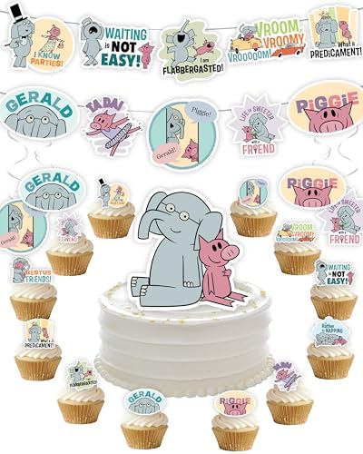 Elephant and Piggie Birthday Party Decor Set