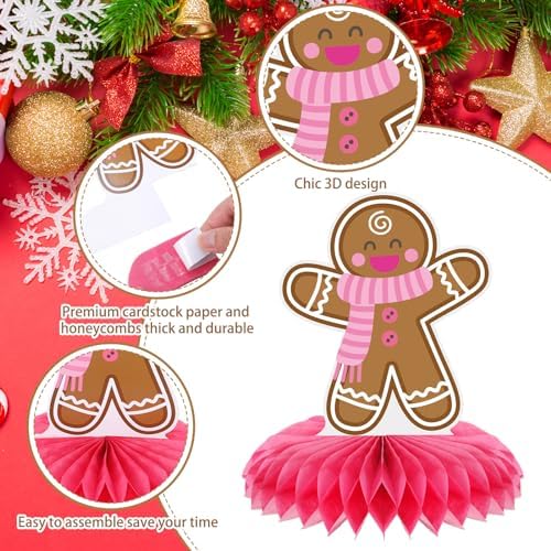 Poen 12 Pcs Gingerbread Man Honeycomb Centerpieces