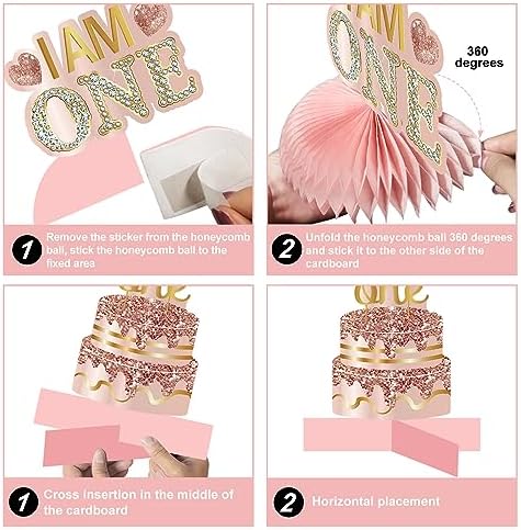 10Pcs 1st Birthday Decor Honeycomb Centerpieces for Baby Girls