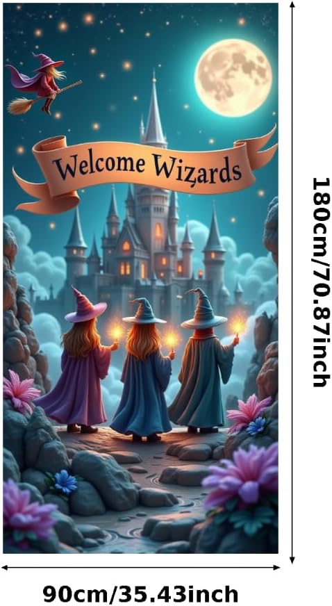 Wizard Themed Door Banner for Birthday Party Decorations