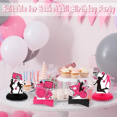 Poen 12 Pcs Pink Basketball Party Decorations