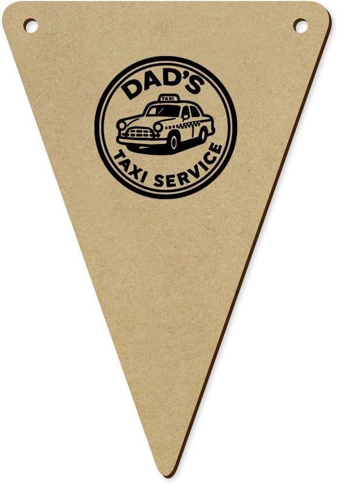 5 x 140mm Dads Taxi Service Wooden Bunting Flags