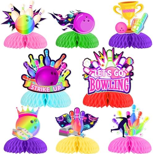 Kreatwow Bowling Party Decor Centerpieces 8pcs Set