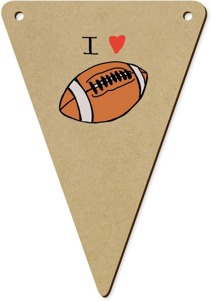 5 x 140mm I Love Rugby Wooden Bunting Flags