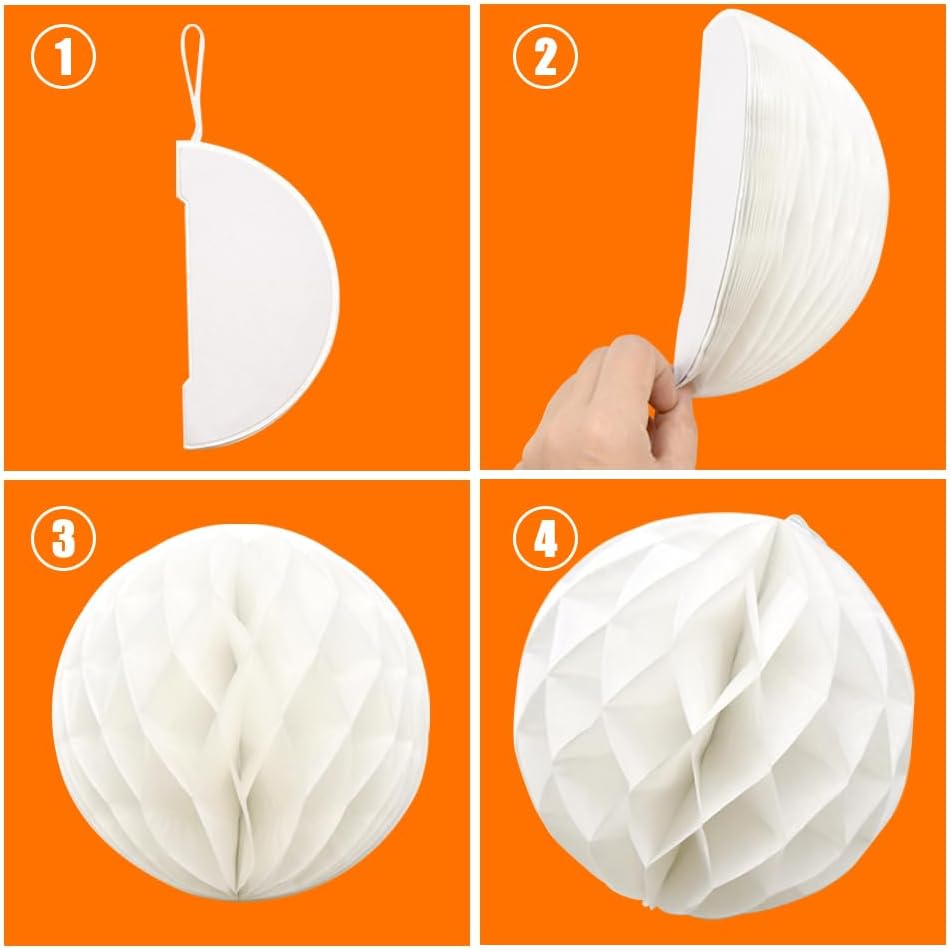 Ruidee 8 Piece Paper Honeycomb Balls Party Decorations