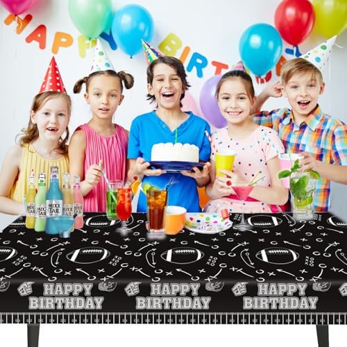 Idealmuzik 3pcs Football Tablecloth Black Tactical Design 54x108 Inch