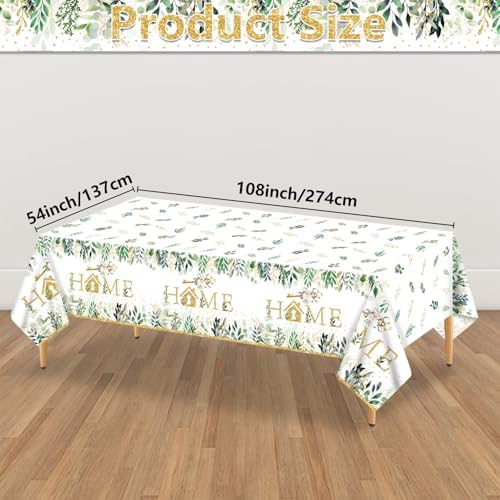 3 Pack House Warming Tablecloths with Rustic Floral Design 54x108 Inch