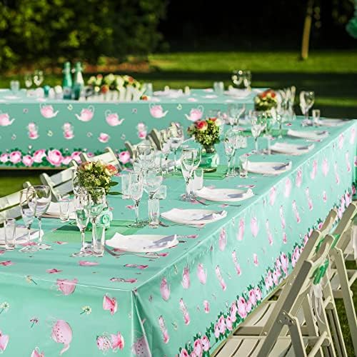 Tatuo 3 Pcs Floral Tea Party Tablecloths 54x108 Inch
