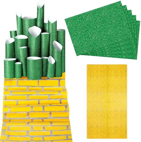 6 Pcs Wizard Party Decorations DIY Green Castle Backdrop