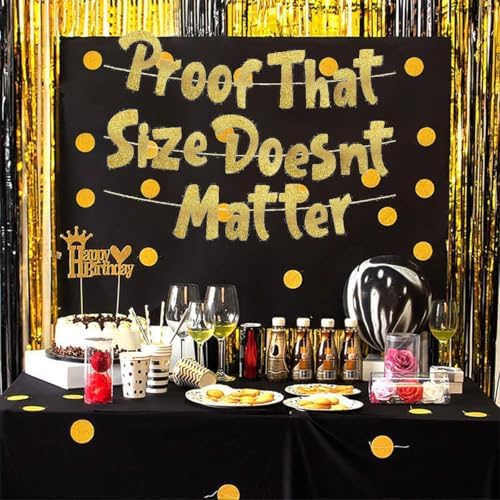 Proof That Size Doesnt Matter Gold Glitter Banner