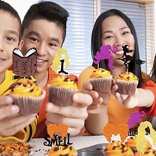 32 Pack Hocus Pocus Cupcake Toppers Halloween Decorations