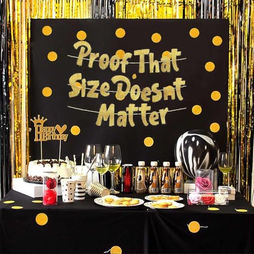 Proof That Size Doesnt Matter Gold Glitter Banner