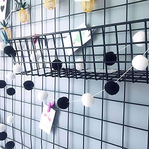 Black and White Felt Ball Garland 30mm 30 Balls 78in