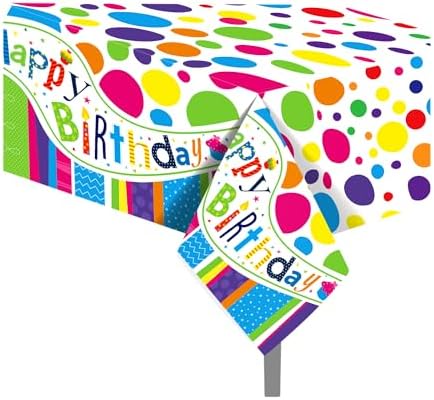 CC HOME Colorful Dot Party Tablecloth 54x87 Inch