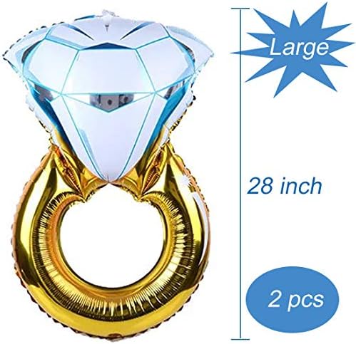 Tellpet Diamond Ring Balloons 2PCS Bachelorette Decorations