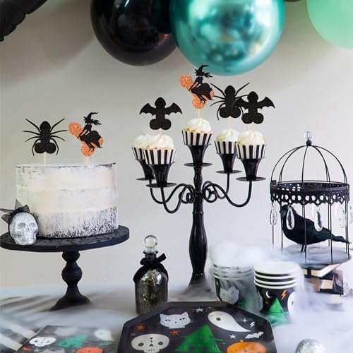 ZHUOWEISM 24 Pc Halloween Cupcake Toppers Decorations