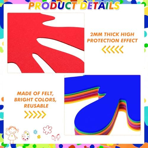 Tegeme 12 Pcs Rainbow Paint Splatter Felt Mats