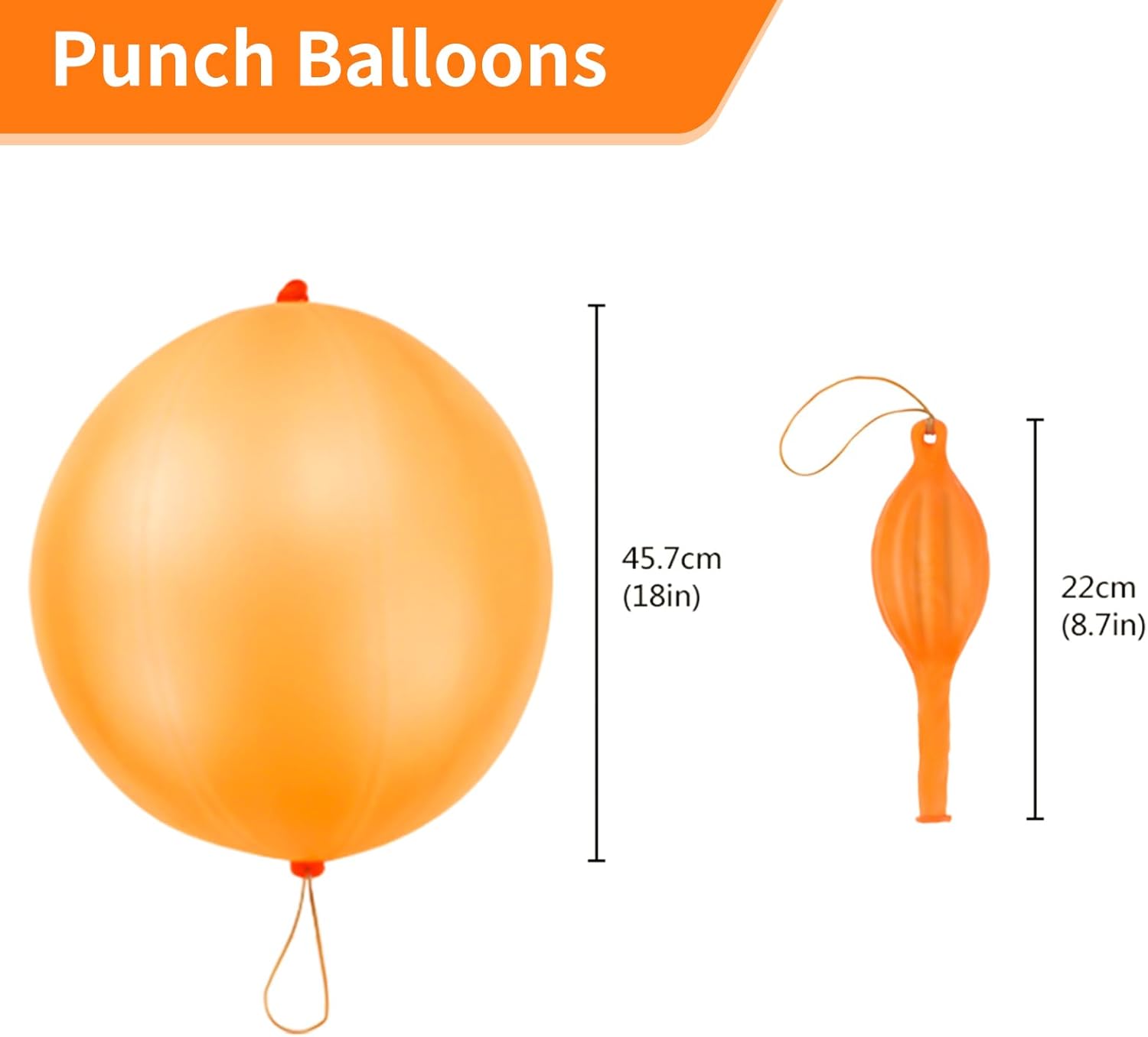 Rubfac 25 Neon Punch Balloons for Kids