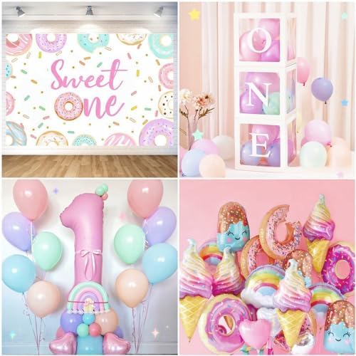1st Birthday Decorations for Girl 128pcs Balloon Set