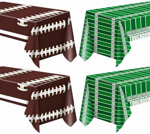 TATAUP Football Party Decorations Tablecloth 54x108 Inch 4 Pack