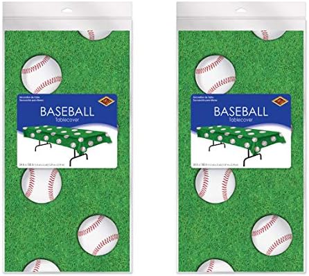 Beistle Baseball Table Covers 54 x 108 2 Piece