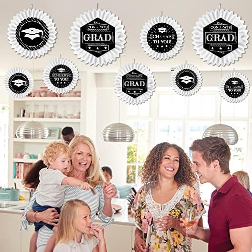 Big Dot of Happiness Graduation Party Fans - Set of 9