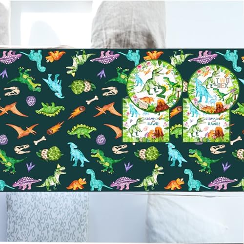 Watercolor Dinosaur Party Tablecloth Set 3pcs