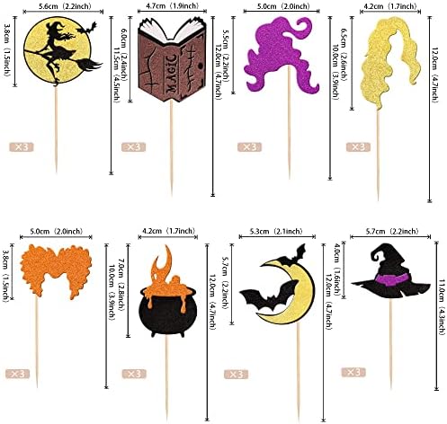 25 pcs Hocus Pocus Halloween Cupcake Toppers