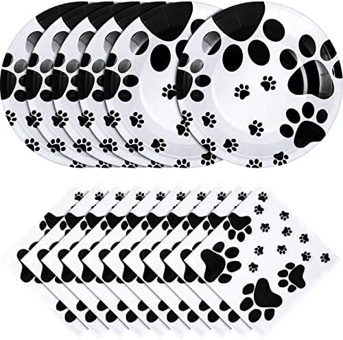 80 Pcs Dog Birthday Party Supplies 7 Inch Plates Napkins