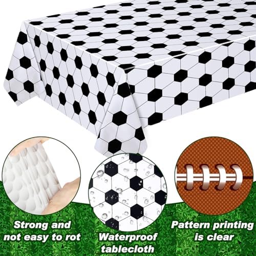 Preboun 5 Pcs Sports Themed Tablecloths for Birthday Party