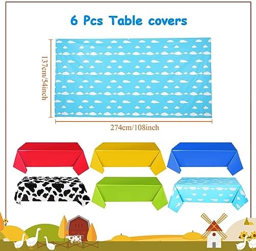 Liliful 104 Pcs Birthday Tablecloth with Balloons Arch Kit