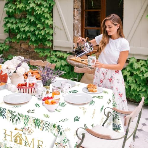 3 Pack House Warming Tablecloths with Rustic Floral Design 54x108 Inch