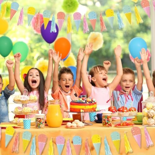 Unique Pastel Ice Cream Garland With Tassels Pack Of 1 6 Ft