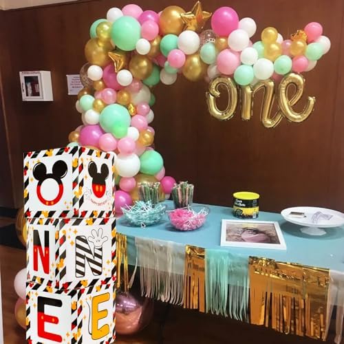 TONIFUL 1st Birthday Balloon Box with Mouse Letters
