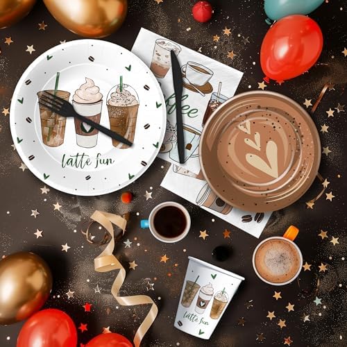 Coffee Party Decorations Tableware Set Serves 24