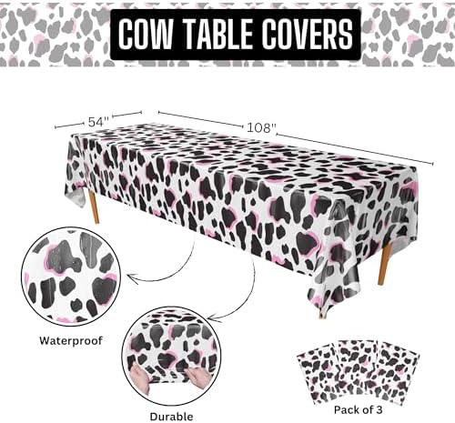 Blue Orchards Cow Table Covers - Pack of 3 54x108