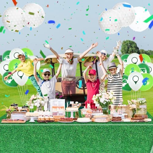 4 Pack Green Grass Tablecloths 87x51in Football Field Decor
