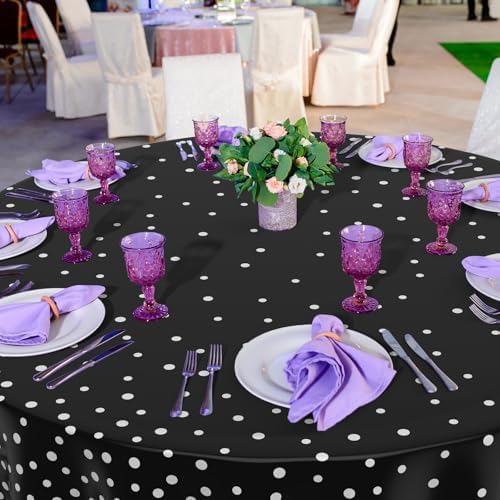Newwiee 84 Inch Round Dot Tablecloth Set of 3