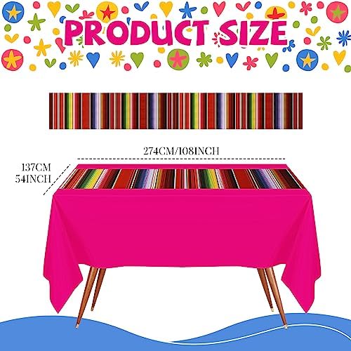 Hosuly Mexican Fiesta Tablecloth 54 x 108 Inches 24 Pcs