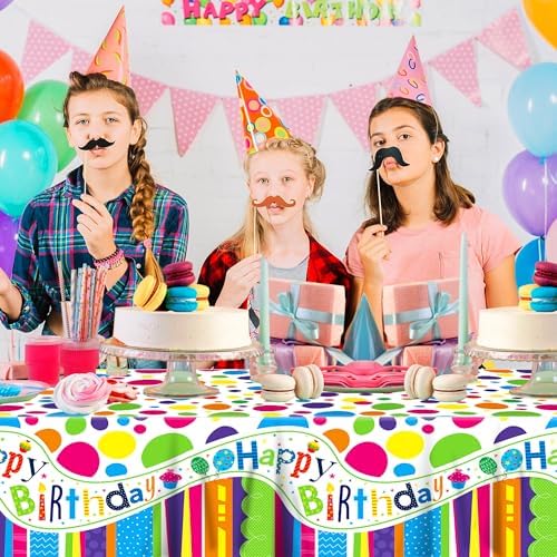 Adirasenotek 3Pcs Birthday Tablecloth Decorations