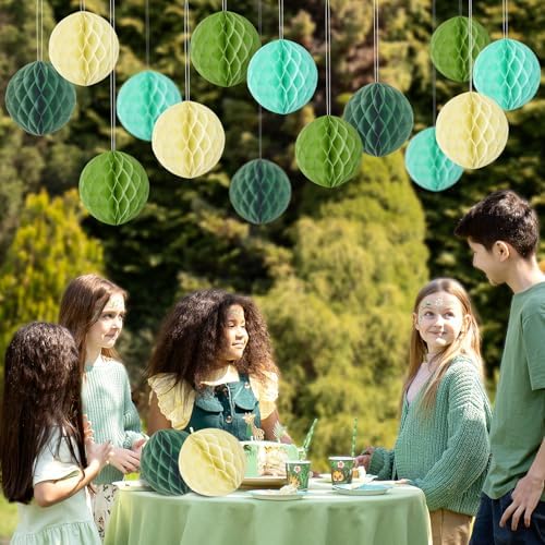 SUNBEAUTY 8 Inch Hanging Honeycomb Balls Set of 16