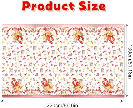 Lide Road 2Pcs Lobster Themed Tablecloth for Crawfish Boil Party