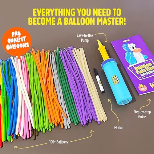 DanDarci Balloon Twisting Kit with Pump for Kids