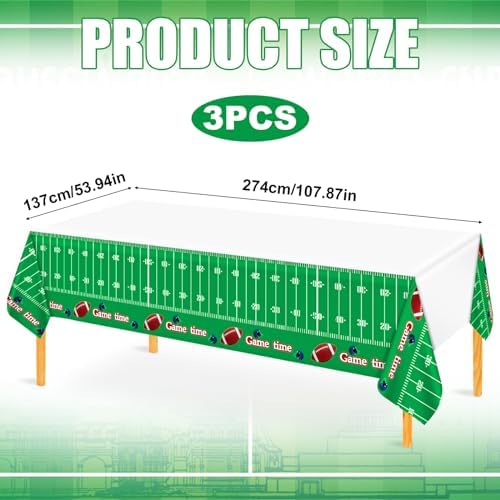 BOXOB Football Table Cloth 3pcs 54x108 Inch