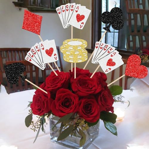 12PCS Casino Poker Centerpiece Sticks for Party Decorations
