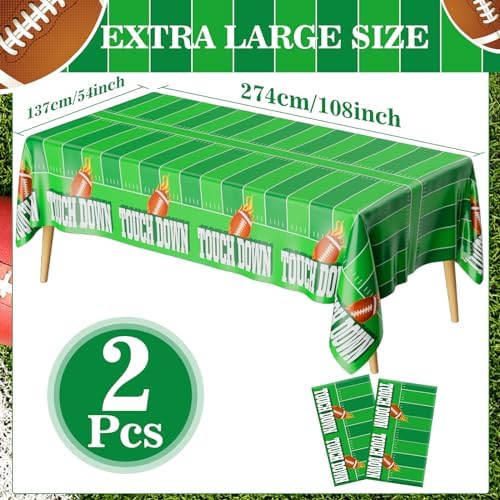 Football Tablecloth 2PCS 54x108 Touchdown Party Cover
